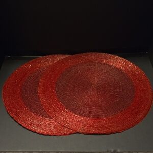 Elegant Red Glass Beaded Placemats